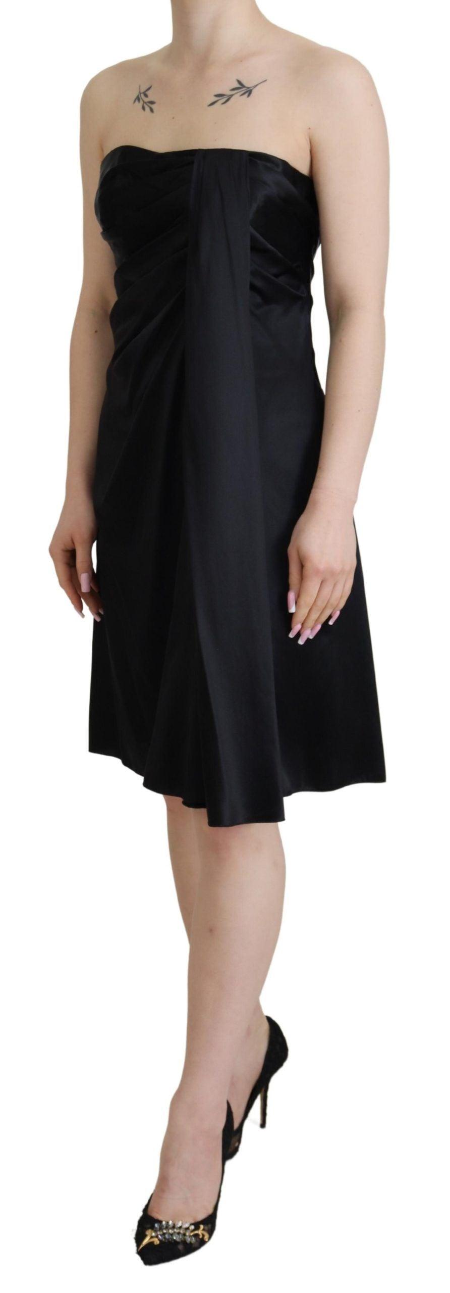 Dolce & Gabbana Elegant Black Silk Mini Sleeveless Dress - Arichezz.store