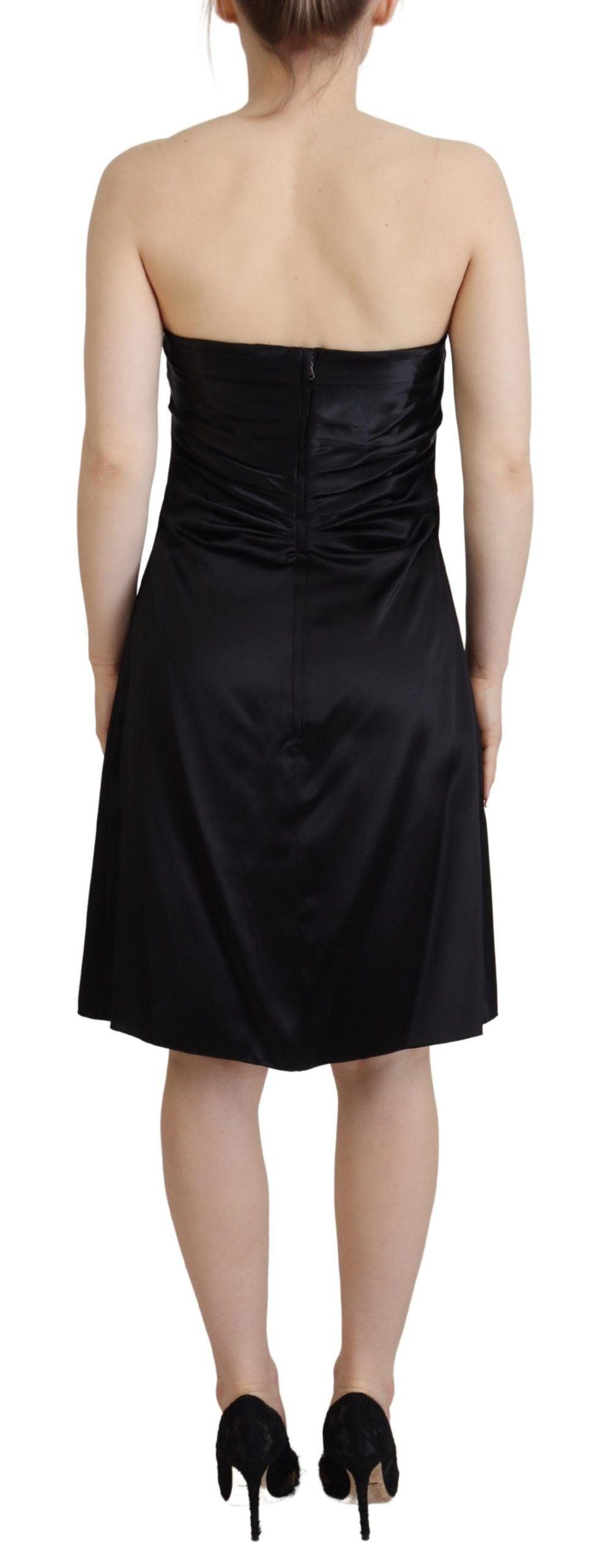 Dolce & Gabbana Elegant Black Silk Mini Sleeveless Dress - Arichezz.store