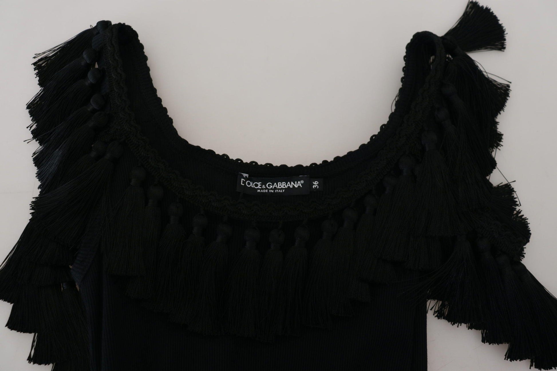 Dolce & Gabbana Elegant Black Cotton Tank Top Blouse - Arichezz.store