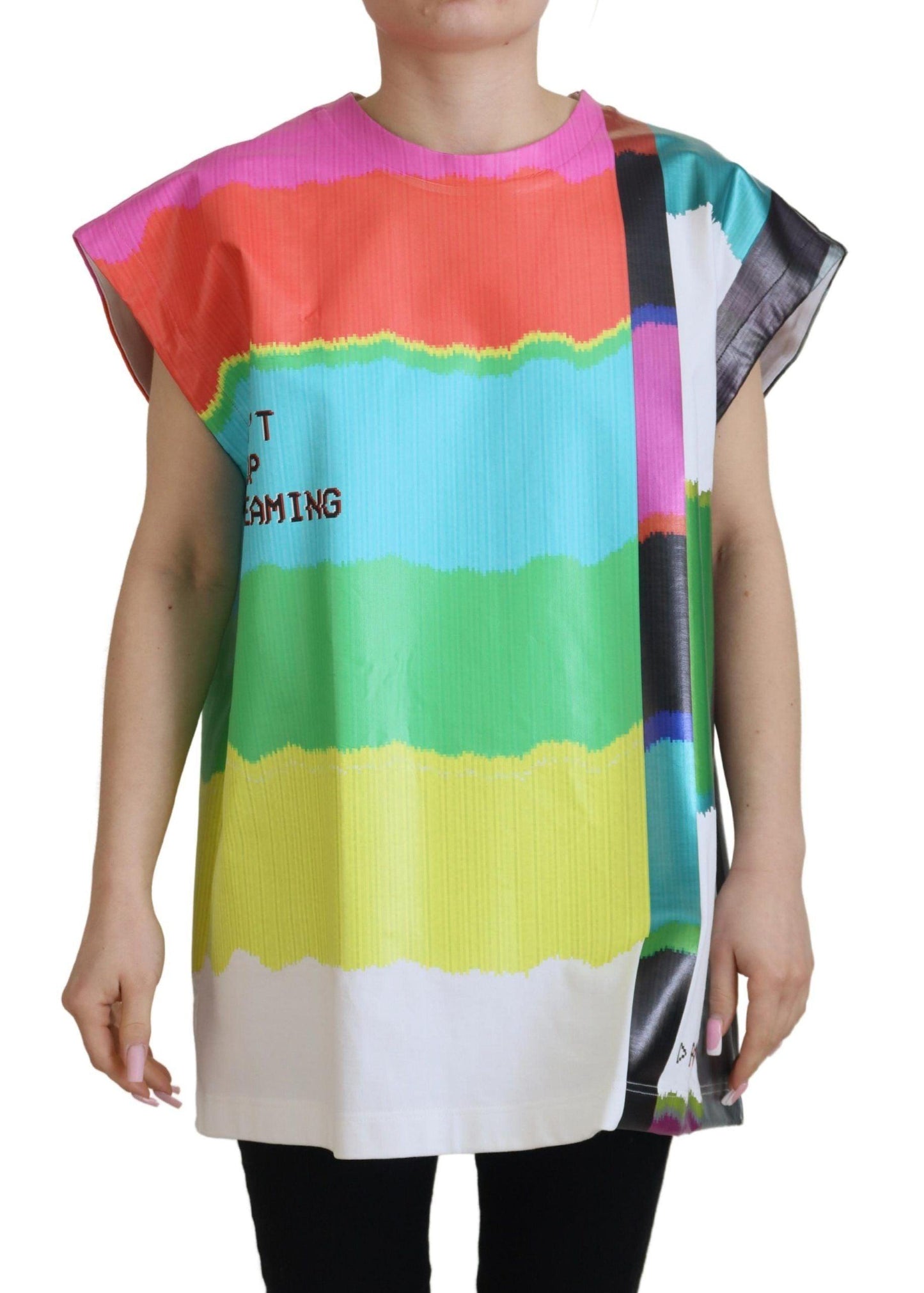 Dolce & Gabbana Multicolor Sleeveless Cotton Top - Arichezz.store