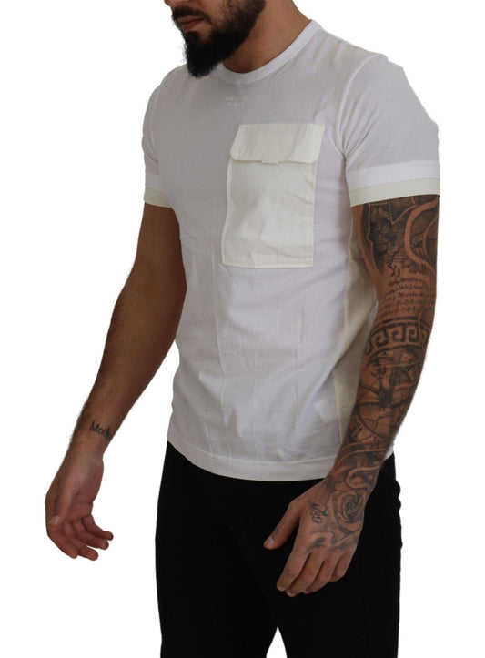 Dolce & Gabbana Elegant White Cotton Tee with DG Chest Pocket - Arichezz.store