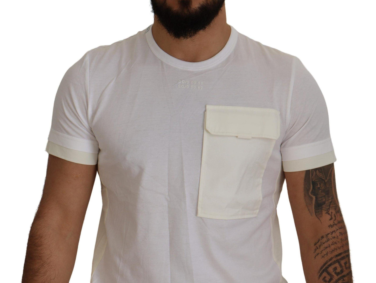 Dolce & Gabbana Elegant White Cotton Tee with DG Chest Pocket - Arichezz.store