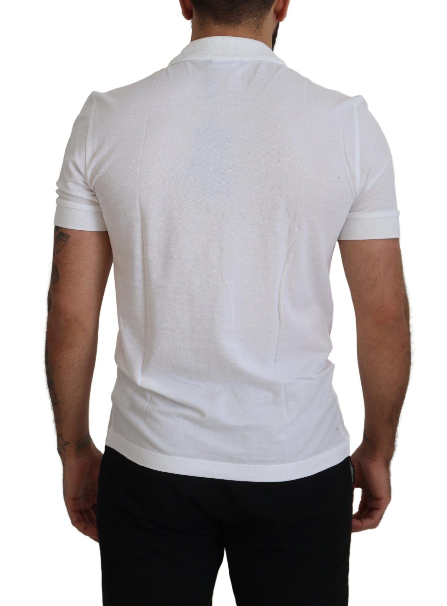 Dolce & Gabbana Elegant White Cotton Polo T-Shirt - Arichezz.store