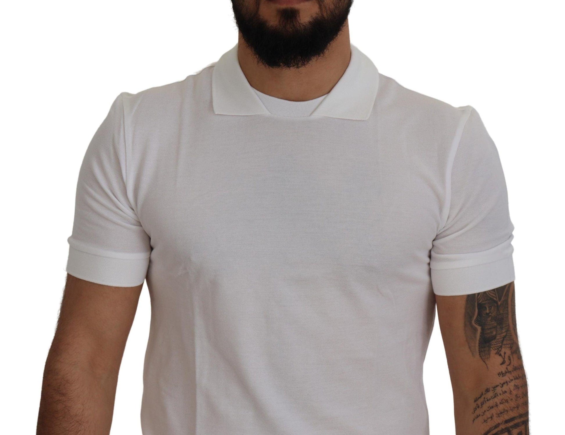 Dolce & Gabbana Elegant White Cotton Polo T-Shirt - Arichezz.store