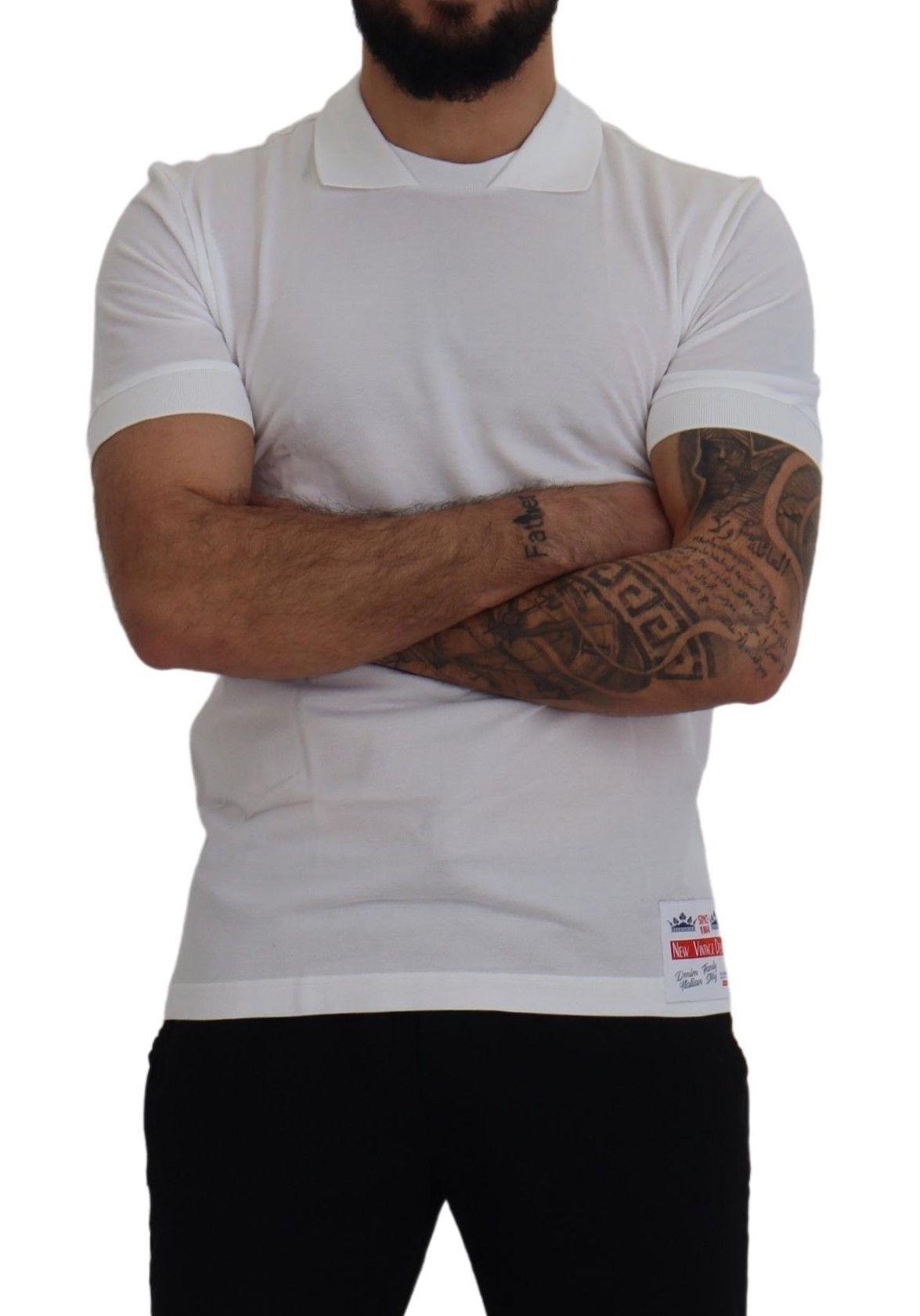 Dolce & Gabbana Elegant White Cotton Polo T-Shirt - Arichezz.store