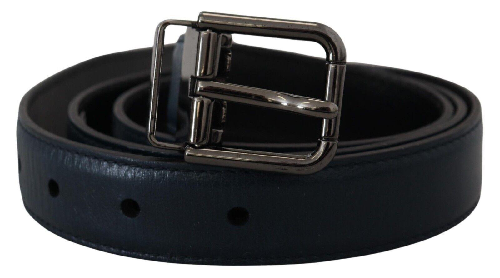 Dolce & Gabbana Elegant Dark Blue Leather Belt - Arichezz.store