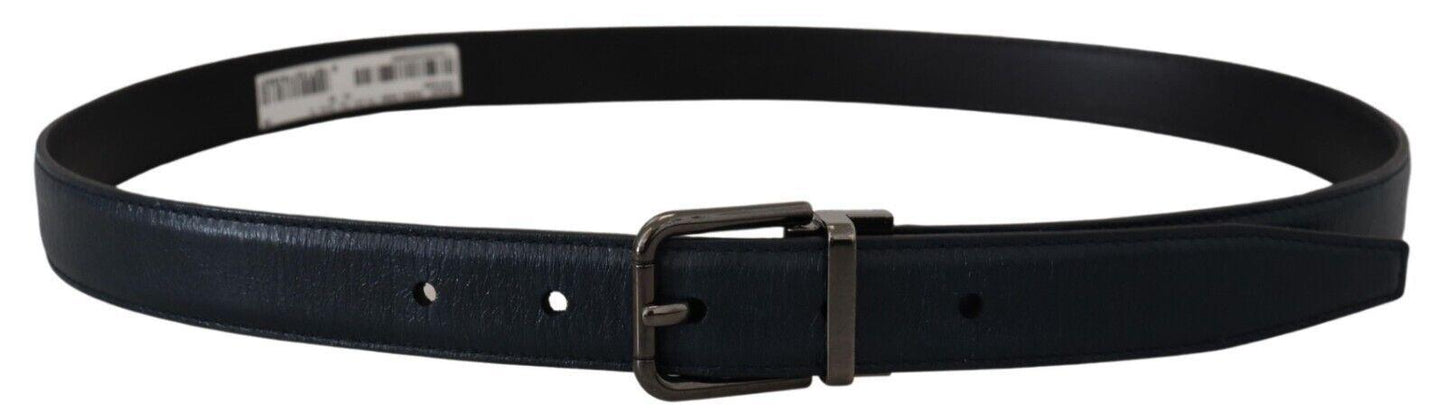 Dolce & Gabbana Elegant Dark Blue Leather Belt - Arichezz.store