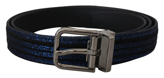 Dolce & Gabbana Elegant Blue Jacquard Leather Belt - Arichezz.store