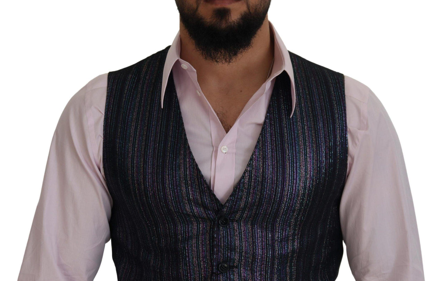 Dolce & Gabbana Multicolor Formal Dress Vest Luxury Blend - Arichezz.store