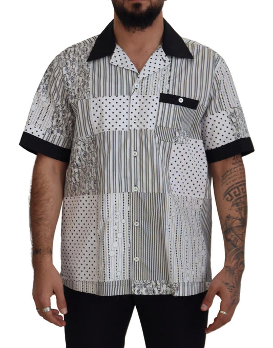 Dolce & Gabbana Elegant Black & White Cotton Shirt - Arichezz.store