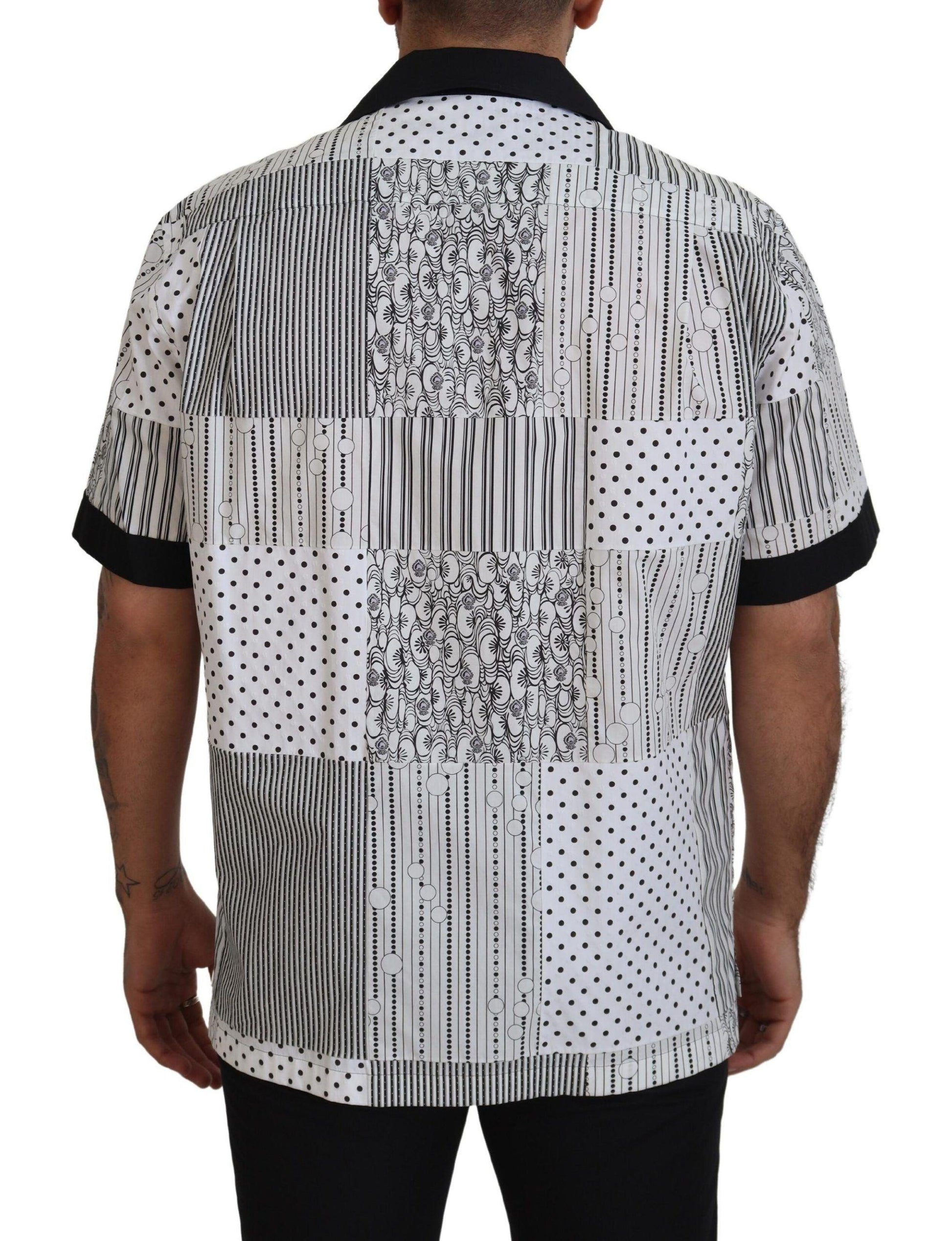 Dolce & Gabbana Elegant Black & White Cotton Shirt - Arichezz.store