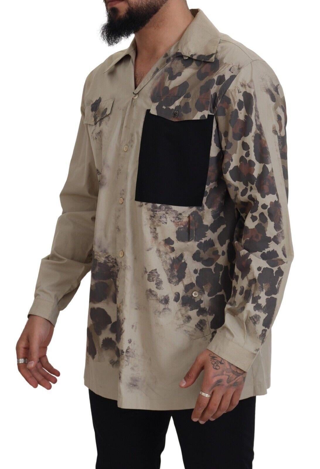 Dolce & Gabbana Beige Cotton Button-Down Casual Shirt - Arichezz.store