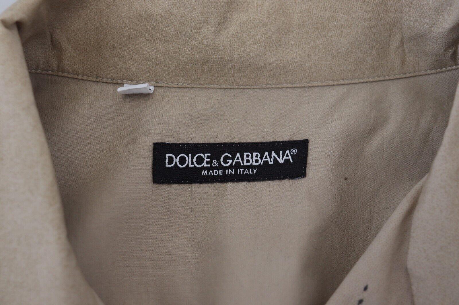 Dolce & Gabbana Beige Cotton Button-Down Casual Shirt - Arichezz.store