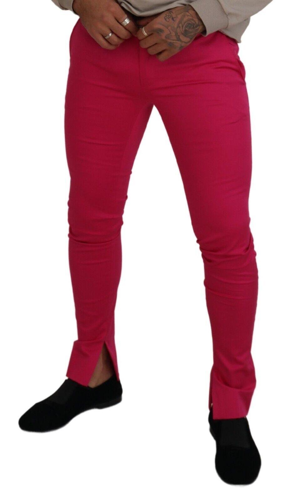 Dolce & Gabbana Chic Pink Cotton Blend Trousers - Arichezz.store