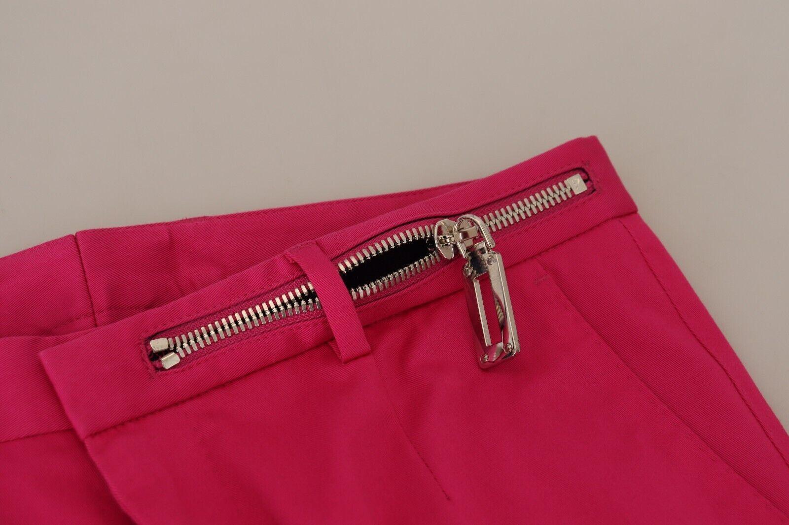 Dolce & Gabbana Chic Pink Cotton Blend Trousers - Arichezz.store