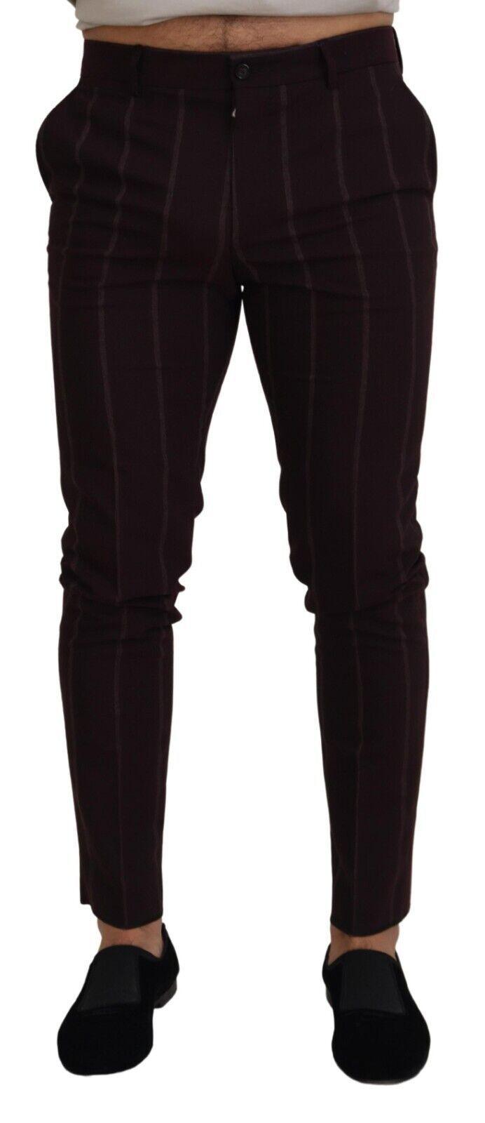 Dolce & Gabbana Elegant Brown Wool Blend Trousers - Arichezz.store