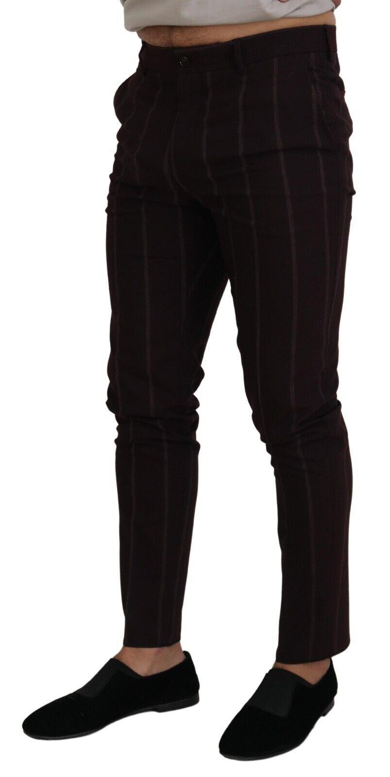 Dolce & Gabbana Elegant Brown Wool Blend Trousers - Arichezz.store