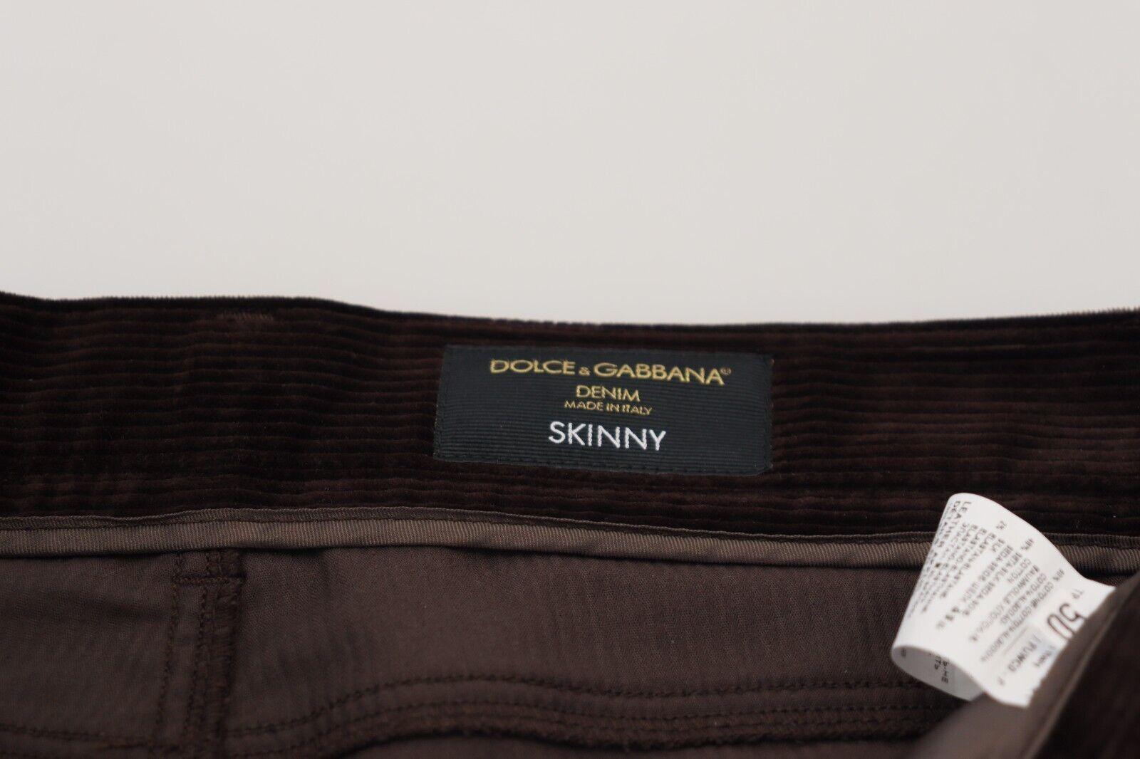 Dolce & Gabbana Elegant Brown Silk Blend Trousers - Arichezz.store