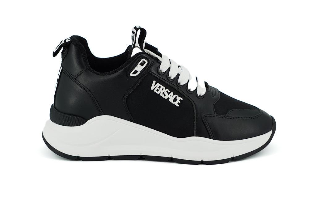 Versace Elegant Monochrome Leather Sneakers - Arichezz.store