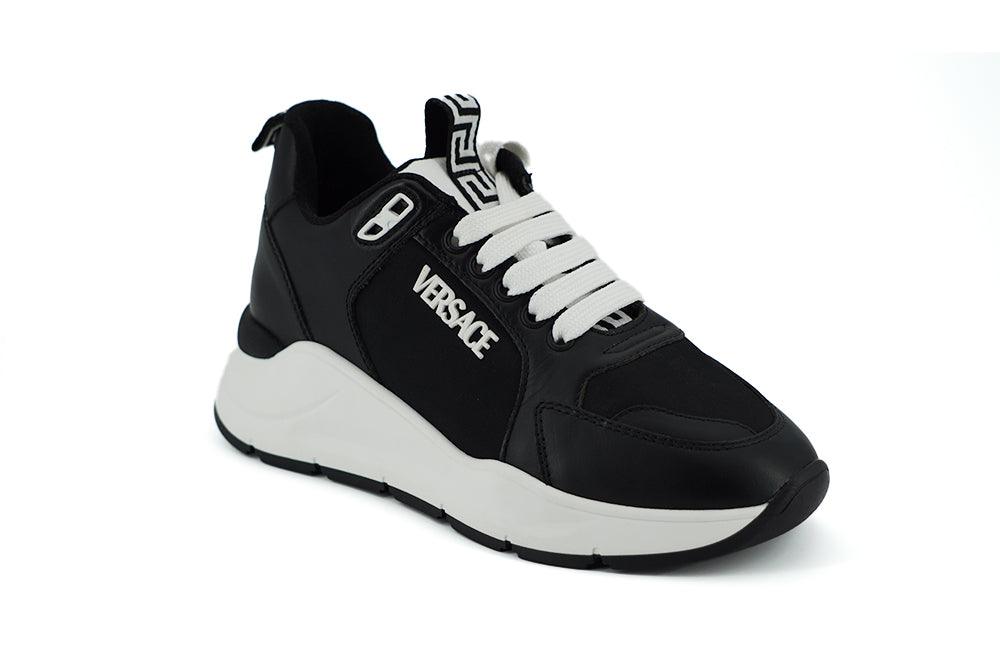 Versace Elegant Monochrome Leather Sneakers - Arichezz.store