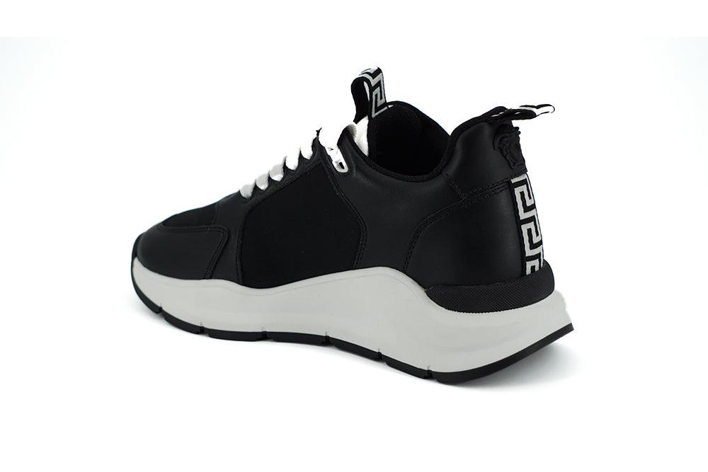 Versace Elegant Monochrome Leather Sneakers - Arichezz.store