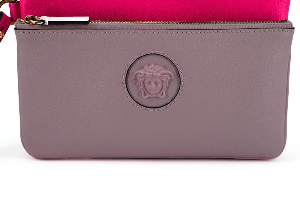 Versace Elegant Pink Leather Pouch Clutch - Arichezz.store