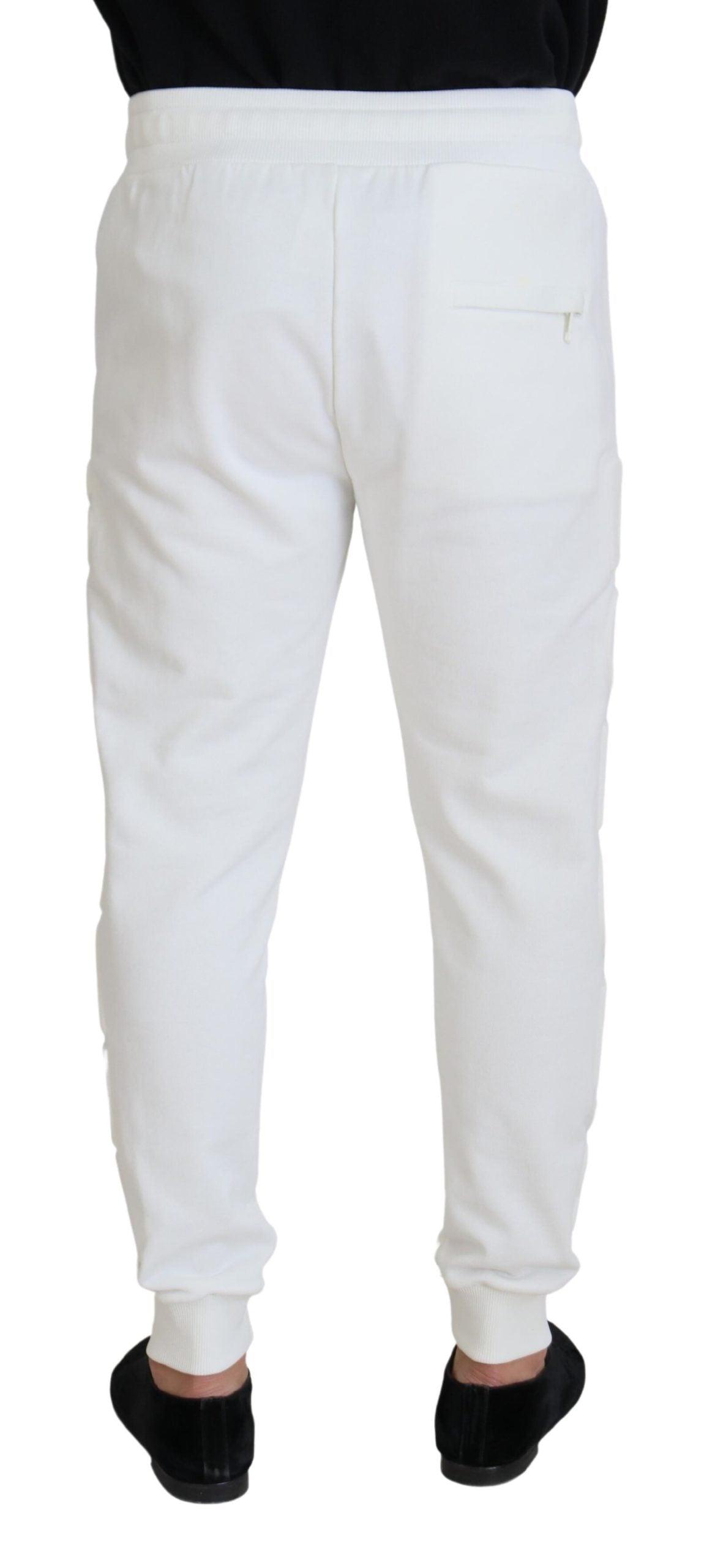 Dolce & Gabbana Elegant White Cotton Sweatpants - Arichezz.store