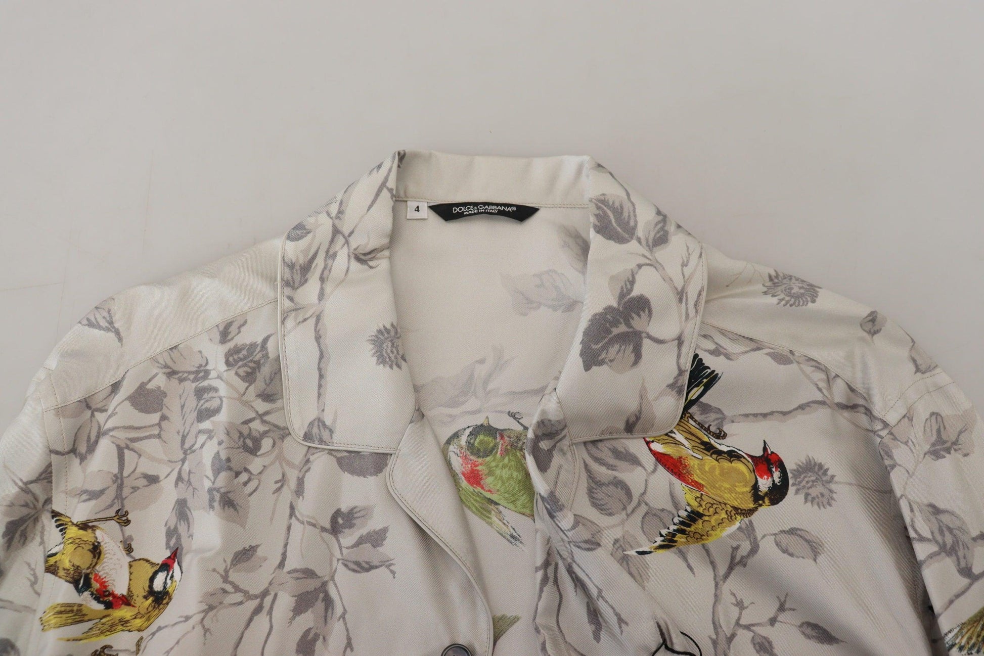 Dolce & Gabbana Elegant Silk Bird Print Casual Shirt - Arichezz.store