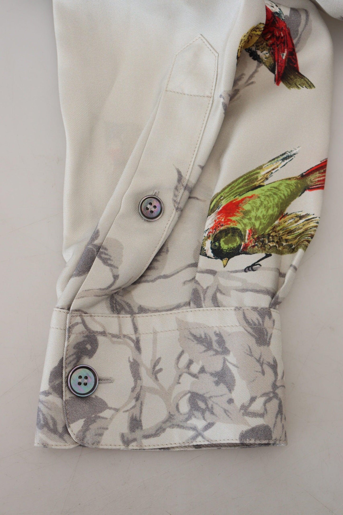 Dolce & Gabbana Elegant Silk Bird Print Casual Shirt - Arichezz.store