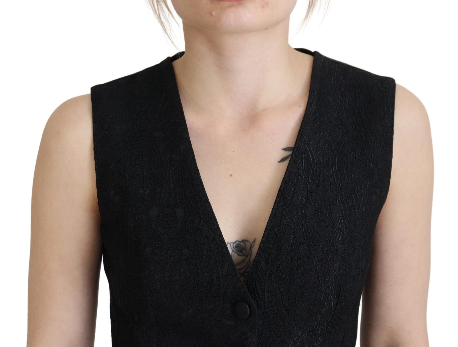 Dolce & Gabbana Black Silk Blend Waistcoat Vest - Arichezz.store