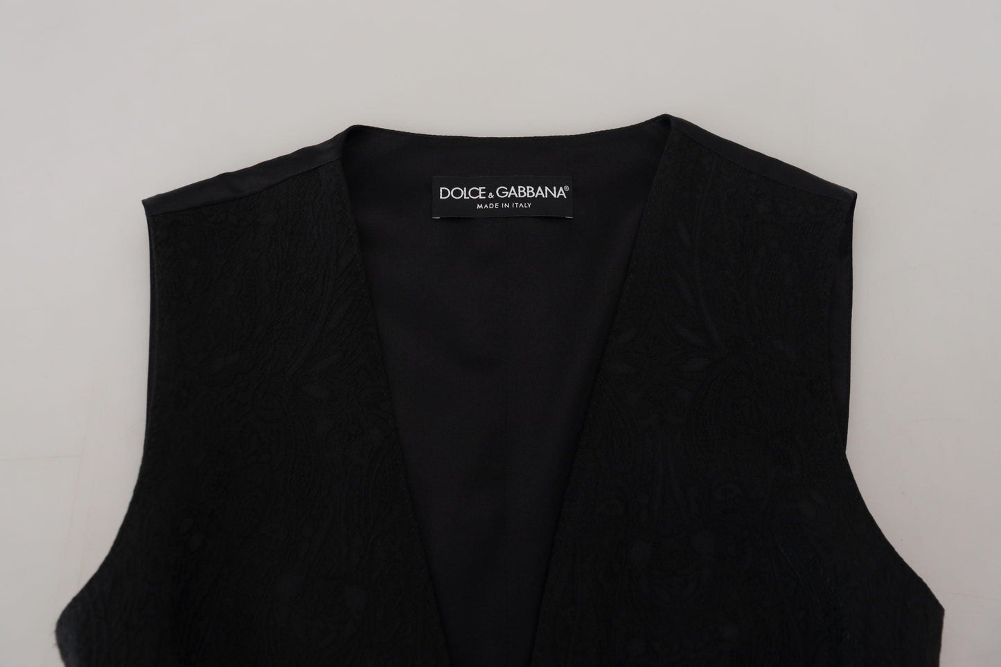 Dolce & Gabbana Black Silk Blend Waistcoat Vest - Arichezz.store