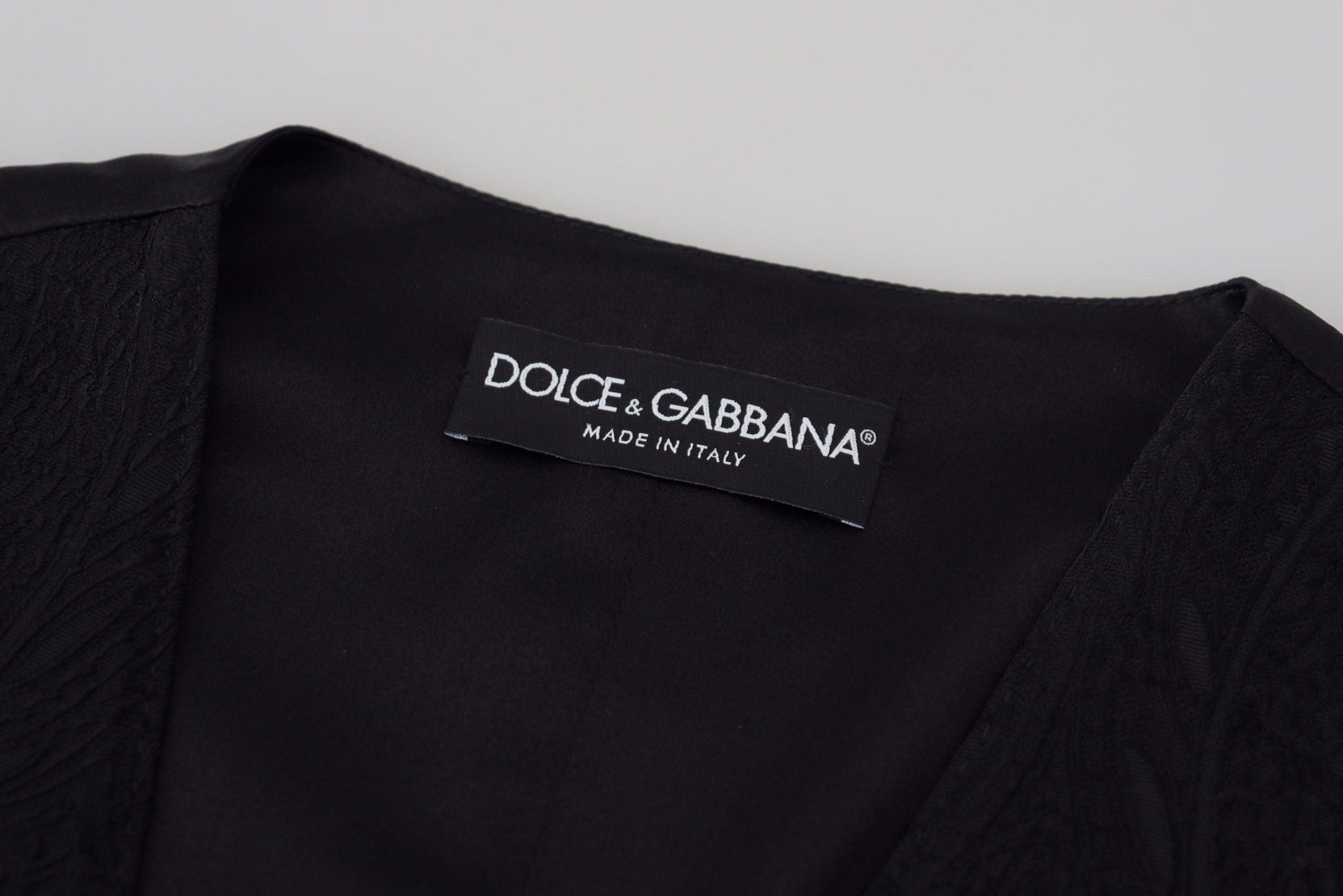 Dolce & Gabbana Black Silk Blend Waistcoat Vest - Arichezz.store