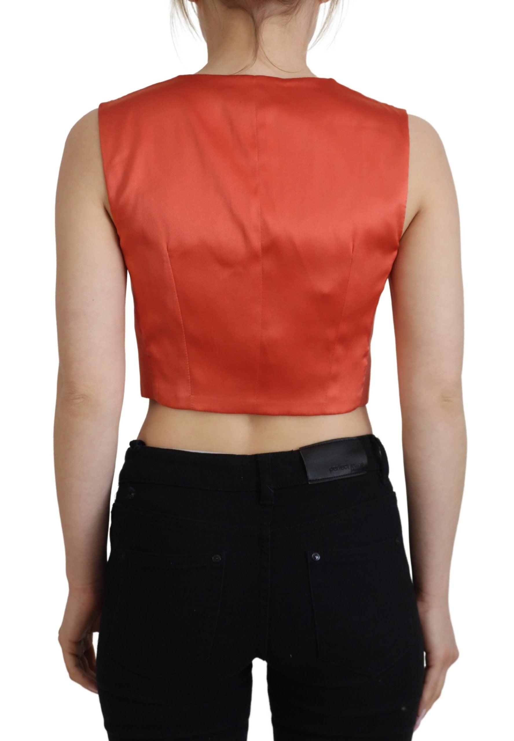 Dolce & Gabbana Elegant Orange Silk Waistcoat - Arichezz.store