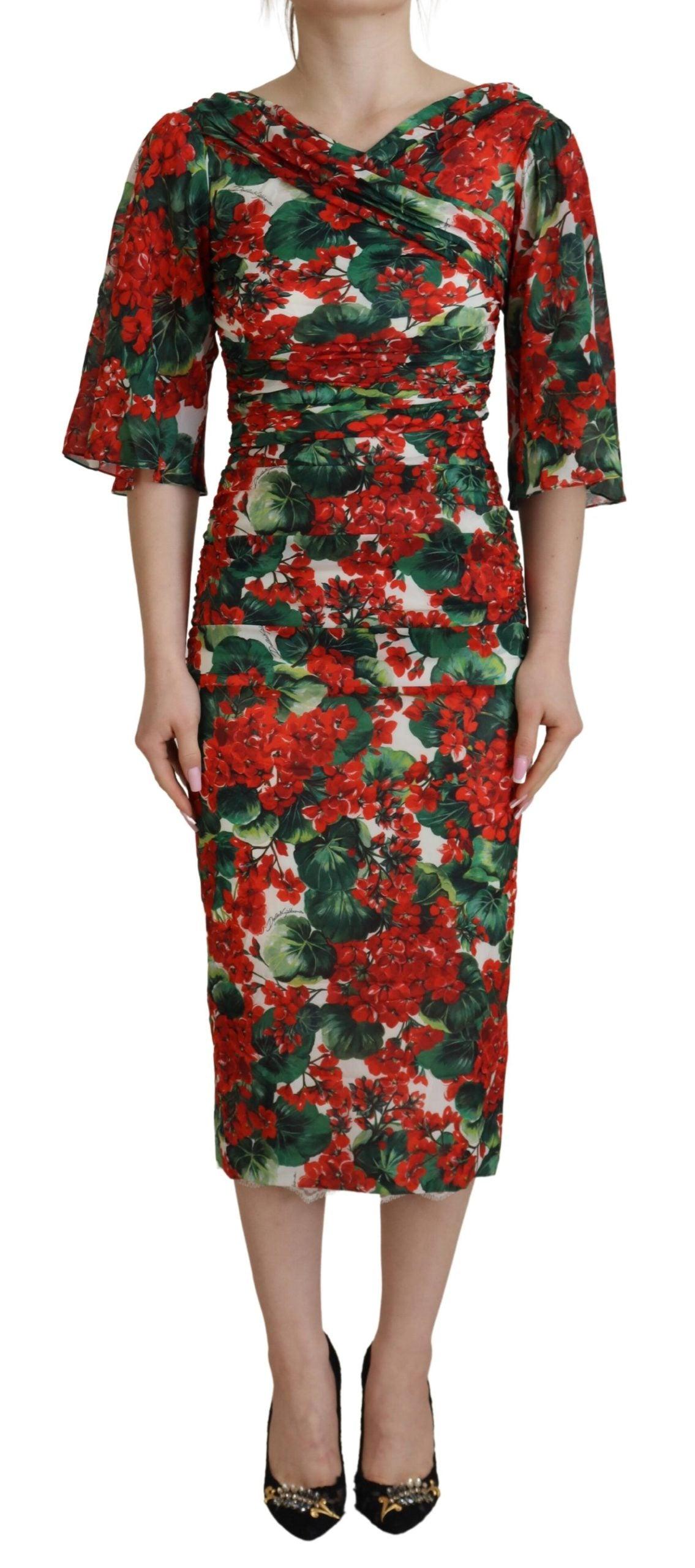 Dolce & Gabbana Enchanting Floral Print Sheath Dress - Arichezz.store