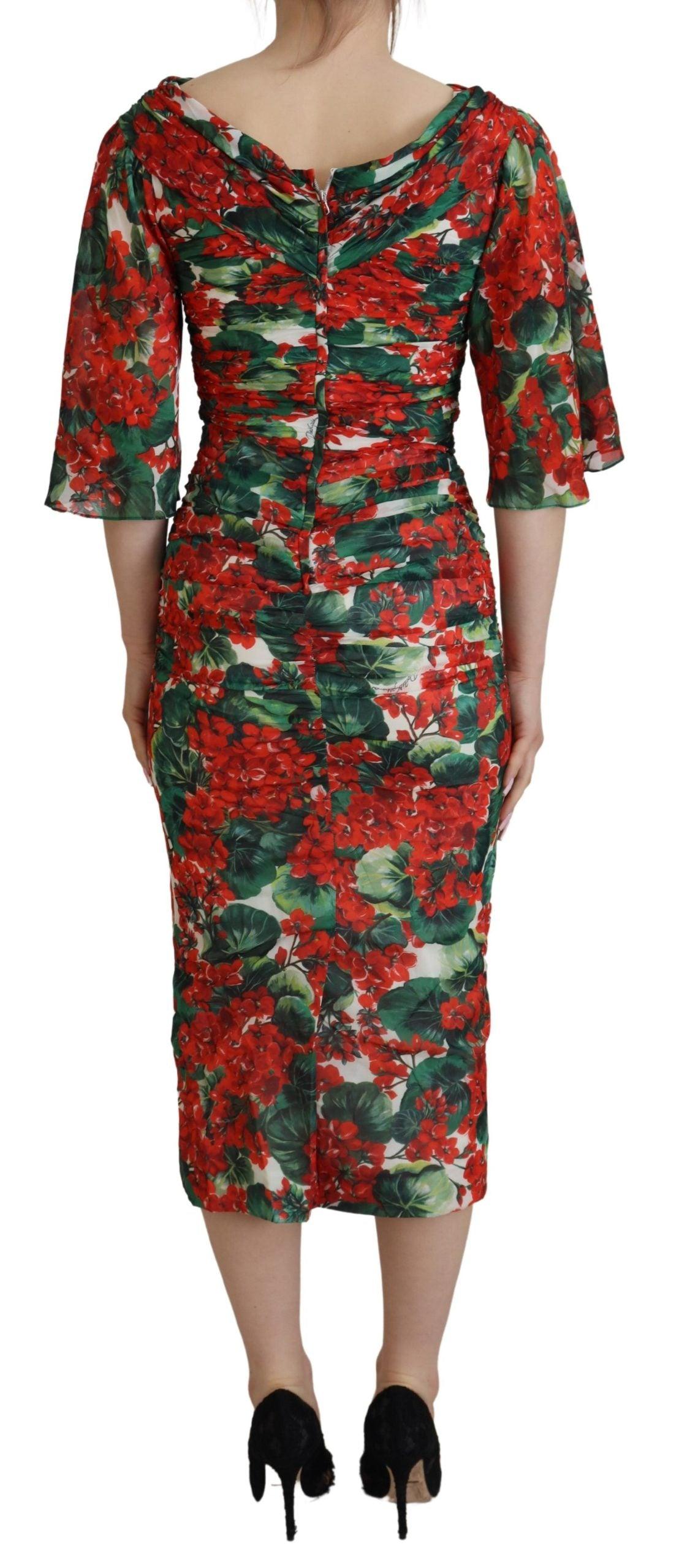 Dolce & Gabbana Enchanting Floral Print Sheath Dress - Arichezz.store