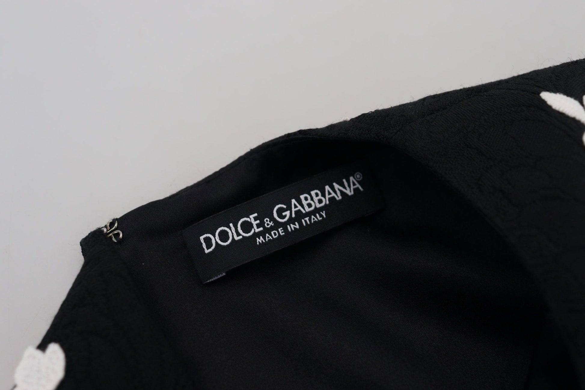 Dolce & Gabbana Elegant Black A-Line Mini Dress with Lace Trim - Arichezz.store