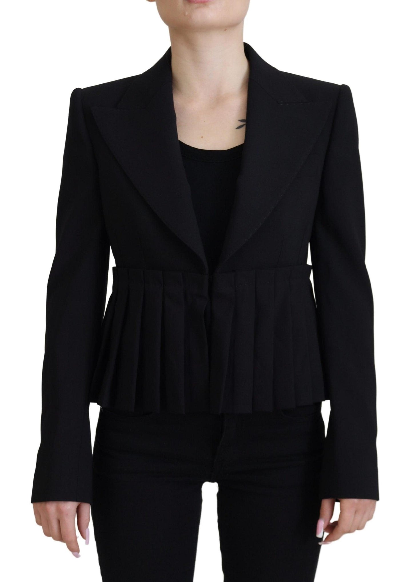 Dolce & Gabbana Black Stretch Wool Blazer - Arichezz.store