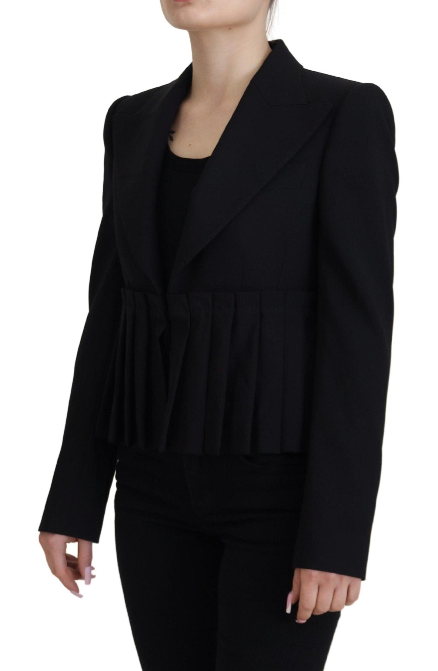 Dolce & Gabbana Black Stretch Wool Blazer - Arichezz.store