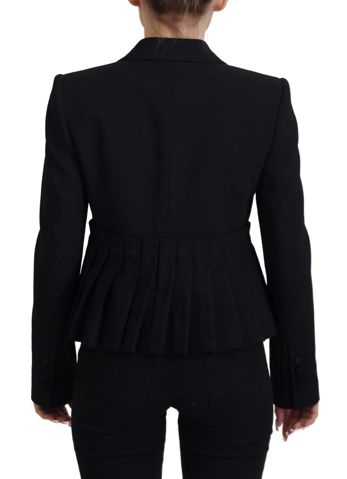 Dolce & Gabbana Black Stretch Wool Blazer - Arichezz.store