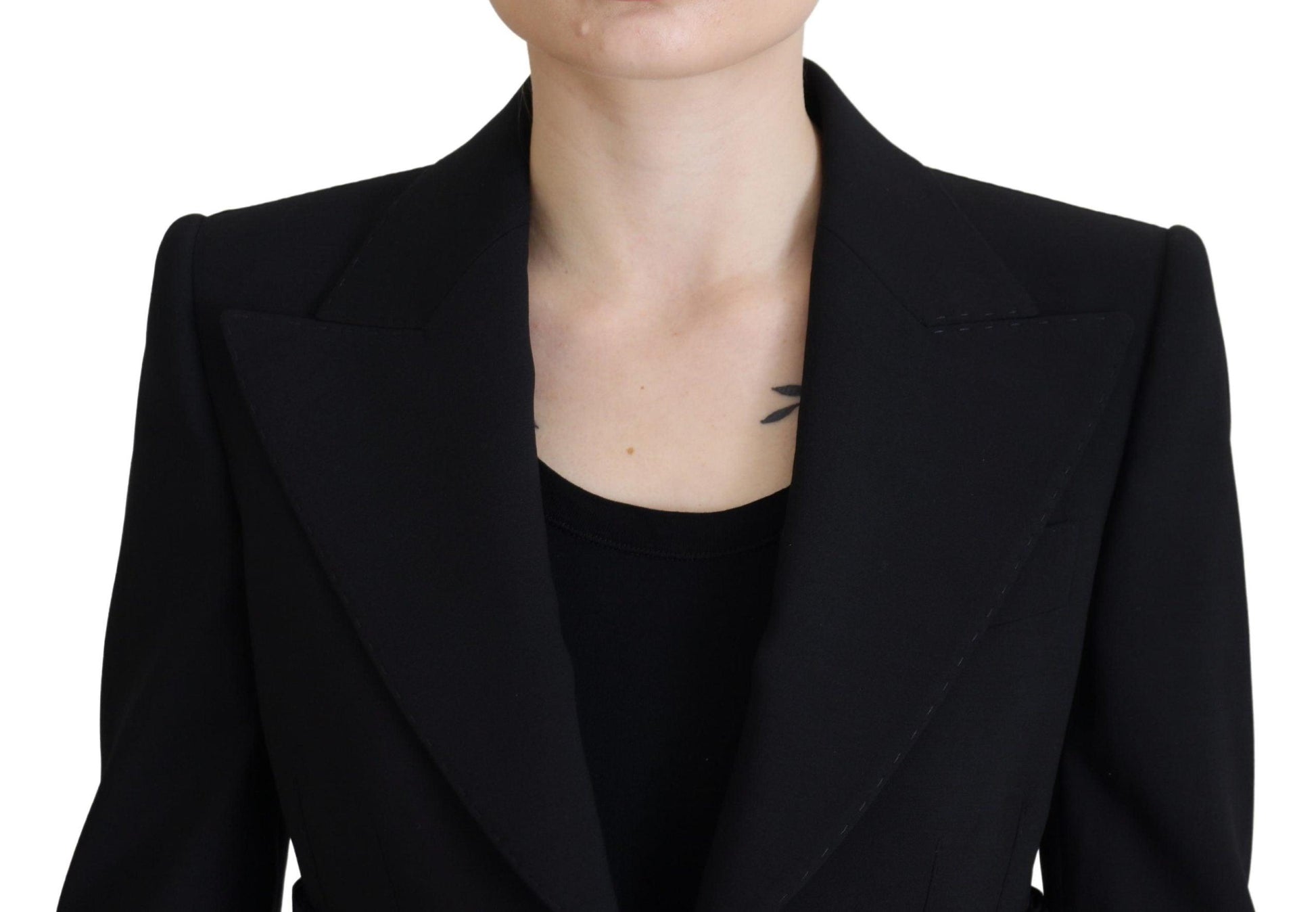 Dolce & Gabbana Black Stretch Wool Blazer - Arichezz.store