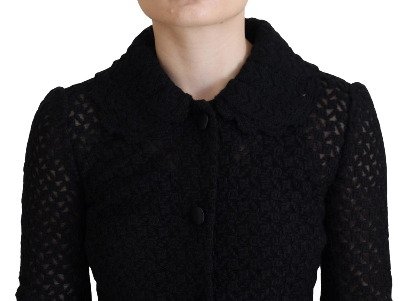 Dolce & Gabbana Black Wool Blend Button Down Jacket - Arichezz.store