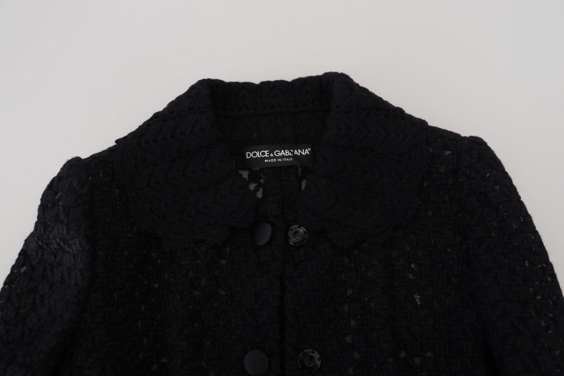 Dolce & Gabbana Black Wool Blend Button Down Jacket - Arichezz.store