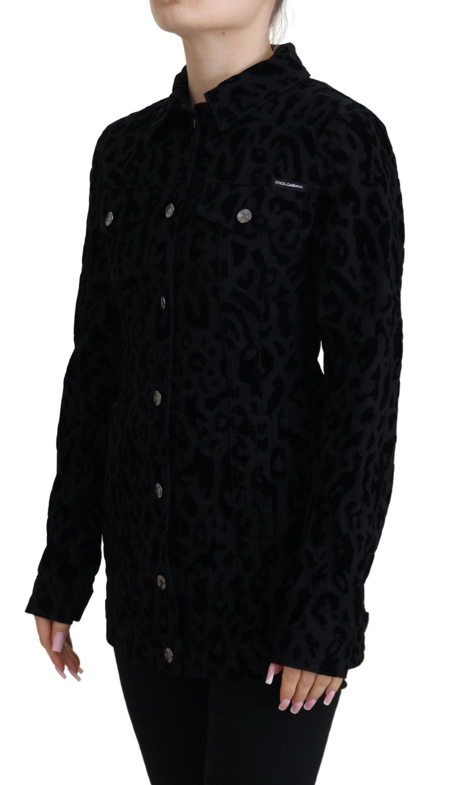 Dolce & Gabbana Leopard Pattern Denim Jacket - Arichezz.store