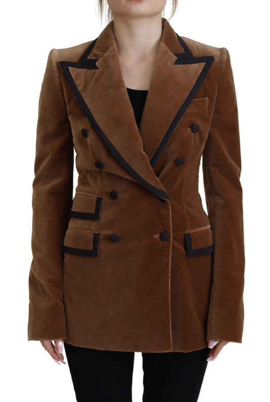 Dolce & Gabbana Elegant Double Breasted Brown Blazer Jacket - Arichezz.store