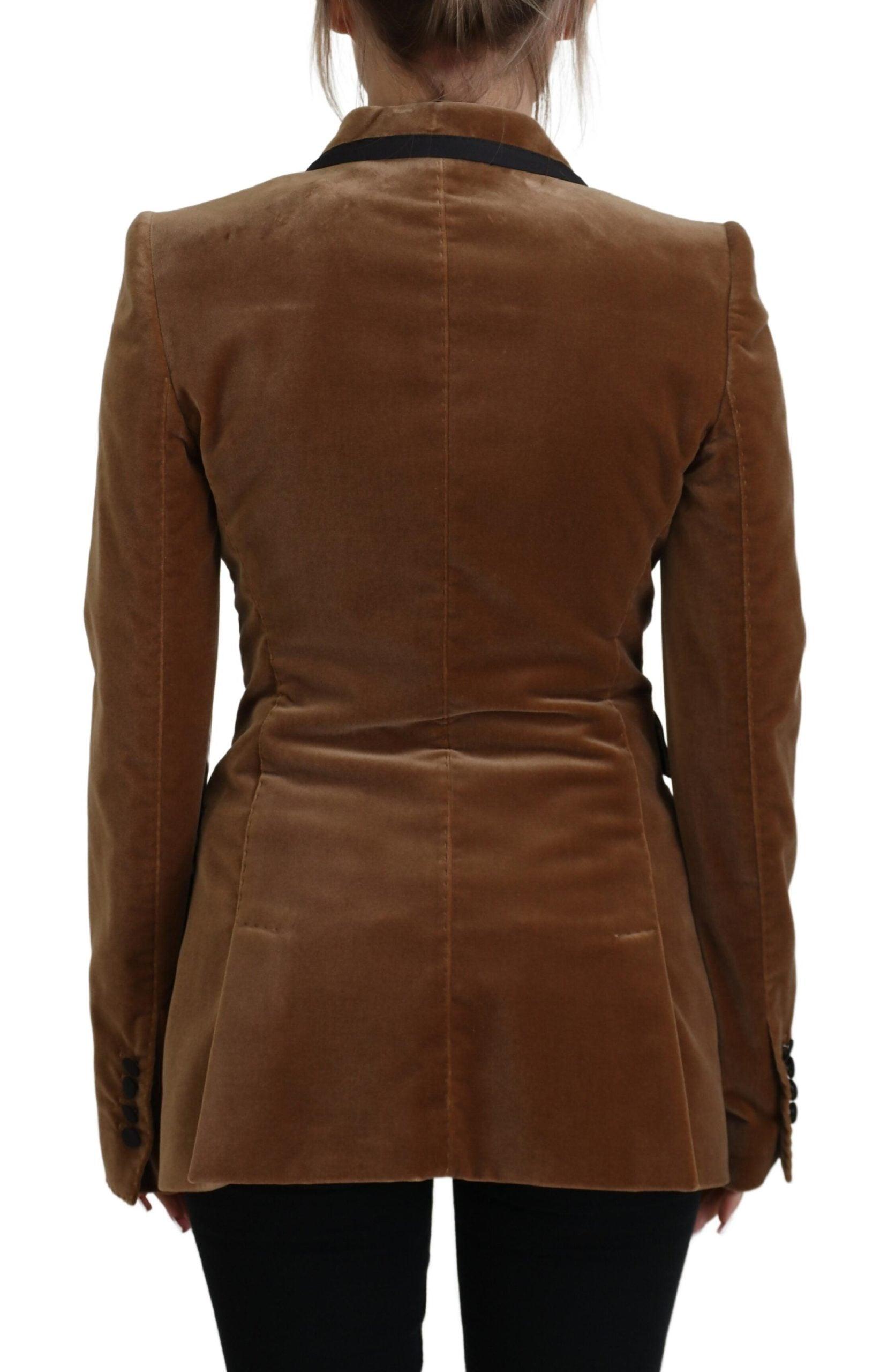 Dolce & Gabbana Elegant Double Breasted Brown Blazer Jacket - Arichezz.store