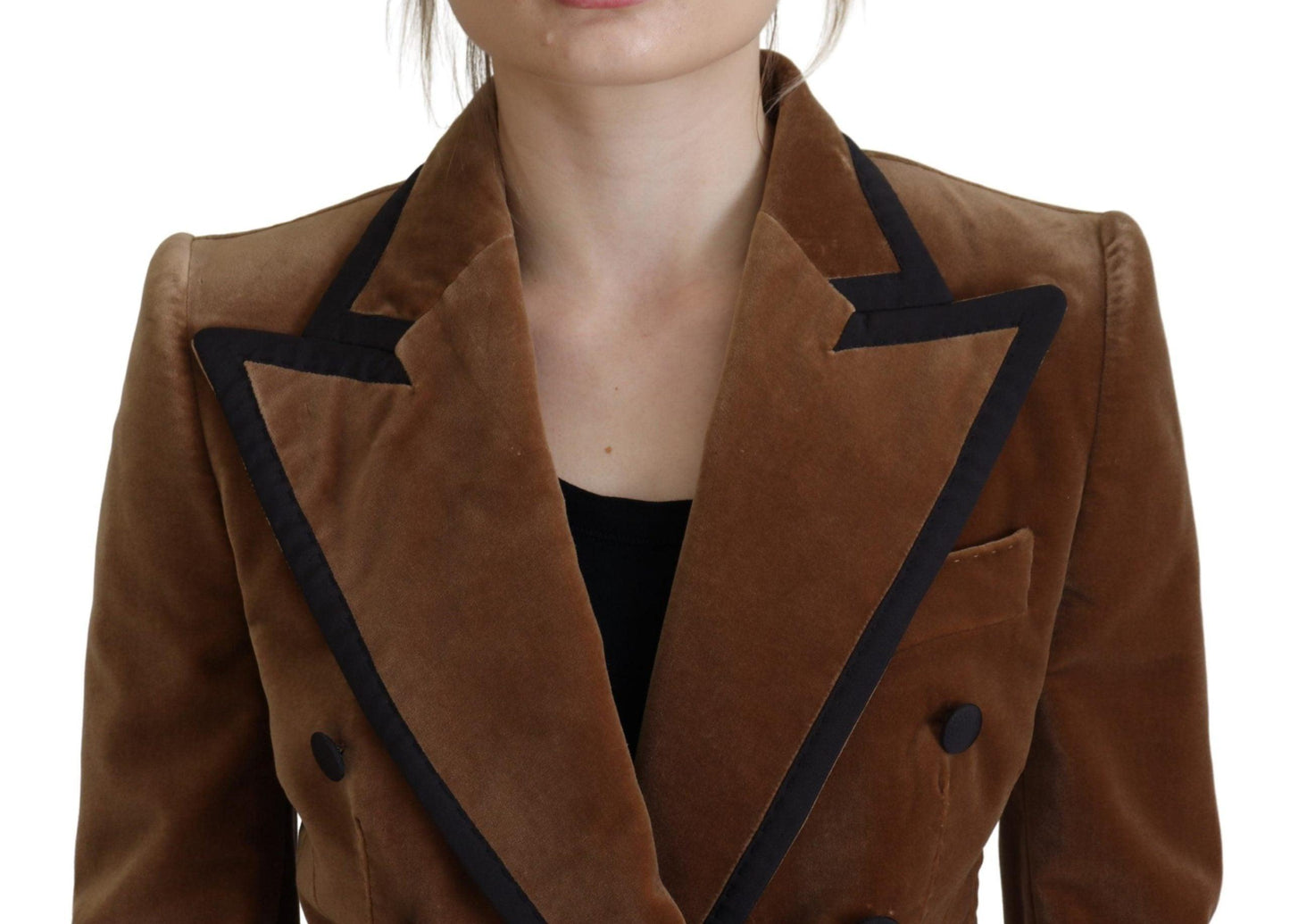 Dolce & Gabbana Elegant Double Breasted Brown Blazer Jacket - Arichezz.store