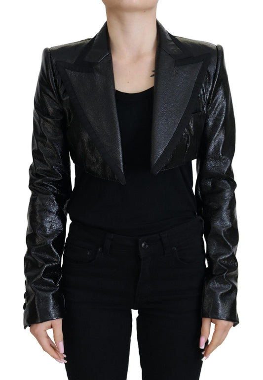 Dolce & Gabbana Elegant Cropped Black Jacket - Arichezz.store