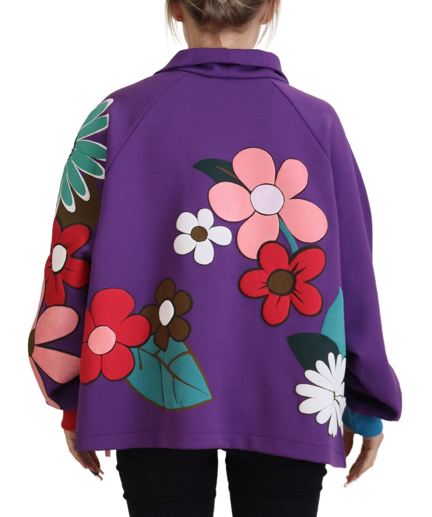 Dolce & Gabbana Elegant Purple Floral Pullover Sweater - Arichezz.store