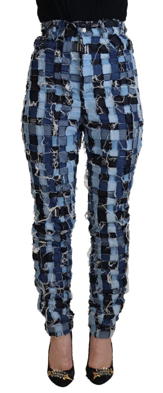 Dolce & Gabbana Multicolor Patchwork High-Waist Skinny Jeans - Arichezz.store