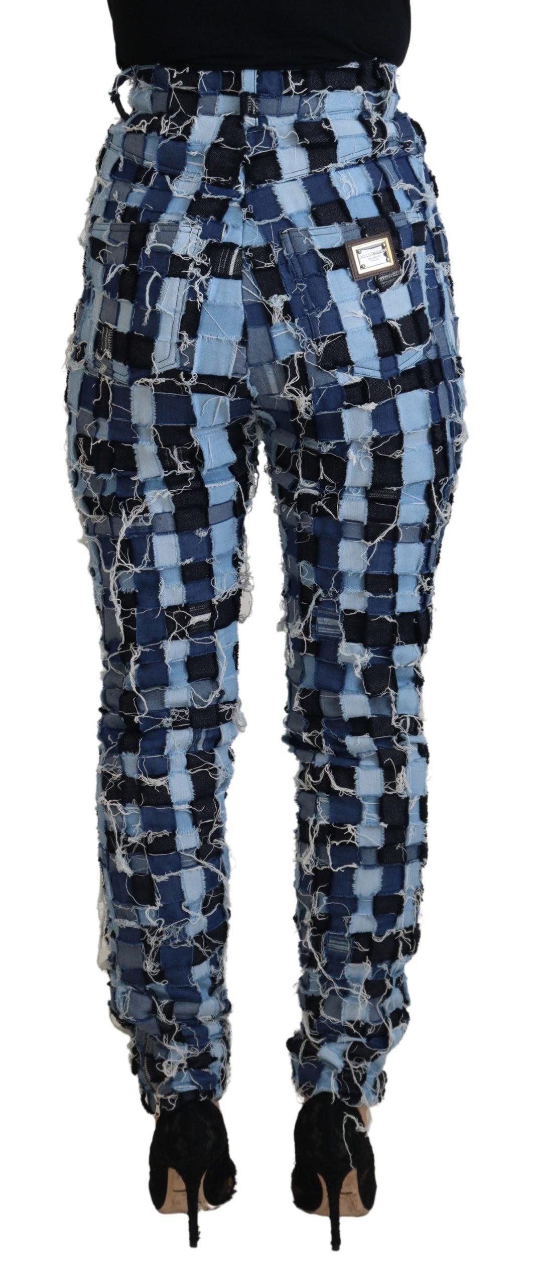 Dolce & Gabbana Multicolor Patchwork High-Waist Skinny Jeans - Arichezz.store